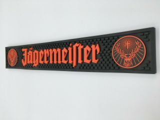 Jagermeister Black & Orange Rubber Bar Rail Runner Spill Mat 20 - 1/2 " X 3 - 1/4 "