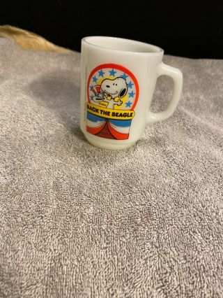 Vintage 1980 Anchor Hocking Peanuts Put Snoopy Beagle Coffee Mug Cup