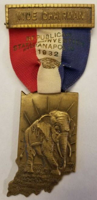 Indianapolis,  Indiana " 1932 " Republican State Convention Medal.