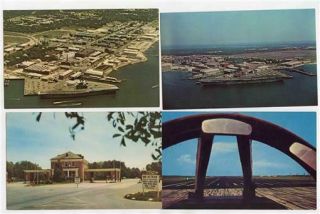 4 Naval Air Station Pensacola Florida Postcards Entrance Aerial View