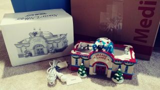 Dept.  56 Snow Village Retired " Bowling Alley " Pre - Owned