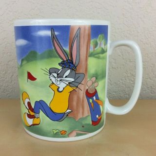 Vintage 1994 Looney Tunes Coffee Mug By Sakura,  Bugs Bunny And Daffy Duck Golf