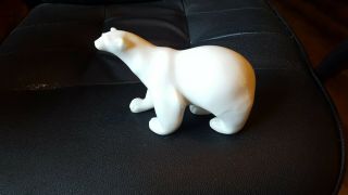 Polar Bear Figurine.  Hand Painted China.  6x5.