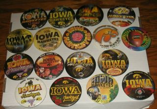 17 Vintage Different University Of Iowa Hawkeyes Football Bowl Badges Pins