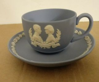 Wedgewood Jasperware Royal Wedding Princess Diana Tea Cup & Saucer