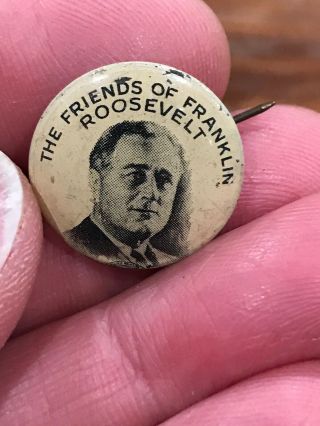 1936 “the Friends Of Franklin Roosevelt 7/8 " Pin Back Button