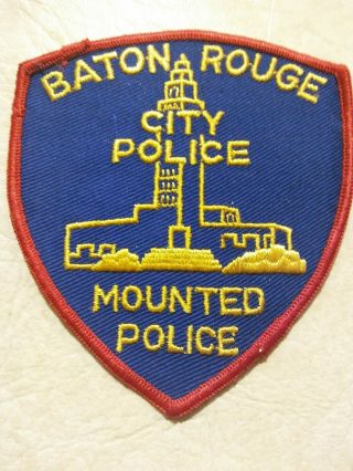 Louisiana State Capital City Baton Rouge Police Mounted Patch - Old - Vintage