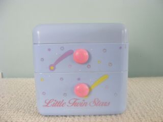 Vintage Sanrio Little Twin Stars Plastic Jewelry/trinket Box,  Drawers & Mirror