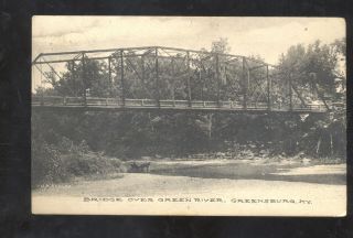 Greensburg Kentucky Bridge Over Green River Vintage Postcard Summerset Ky.