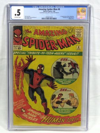 Marvel Comics Spider - Man 8 Cgc.  5 1st Appearance Living Brain Lee 1964