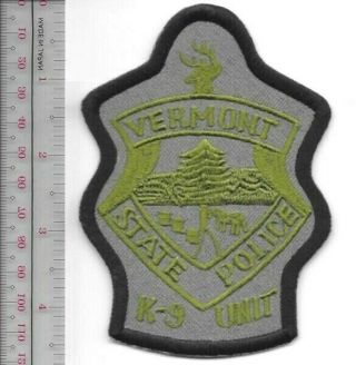 K - 9 Police Vermont State Police Canine Unit Officer & Dog Team Vermont Pd Grey