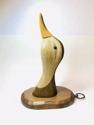 Vintage Wood Duck Decoy Head Signed H.  V.  Shourds 1976 10”