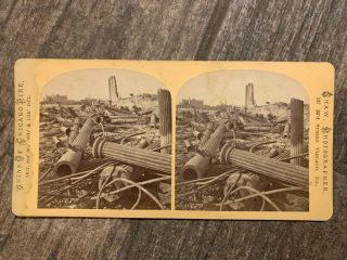 Chicago Fire Stereoview Untitled View Of Ruins By Shaw 1871