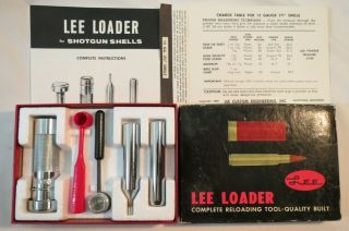 Lee Loader 1969 Vintage Complete Hand Shotgun Shell Reloader 12 Gauge 2 3/4 " Euc