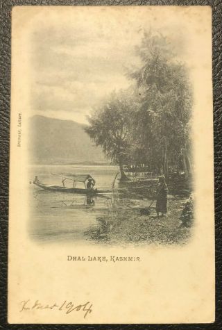 Postcard Dhal Lake Kashmir C1900s Bremner India Vintage Pakistan