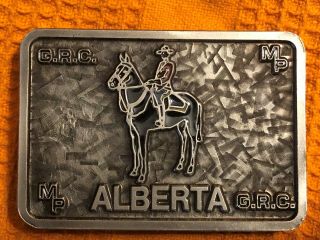 Royal Canadian Mounted Police Belt Buckle G.  R.  C.  Mp Alberta