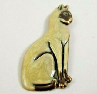 Enameled Siamese Cat Brooch Kitty Brooch Pin Cat Jewelry For Cat Lovers