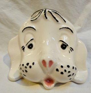 Ceramic Cartoonish Dalmatian Puppy / Dog Head Eyeglass Holder Ayneis Eve 4.  5 "