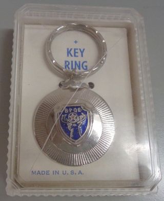 Vintage B.  P.  O.  E.  Elks Lodge Key Ring Keychain Made In The Usa