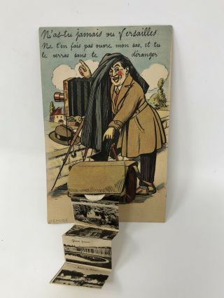 Antique Vintage 1920’s Pop - Up Post Card Funny Photographer French Travel