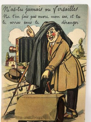Antique Vintage 1920’s Pop - Up Post Card Funny Photographer French Travel 2