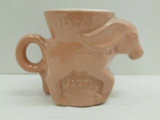 Frankoma Pottery Democrat Political Mug Dem Donkey Pink 1977 Carter Mondale