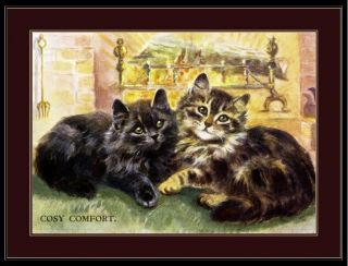 English Picture Black Tabby Kitten Cat Art Print