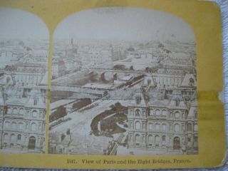 1800s View Of Paris And The Eight Bridges Stereoview