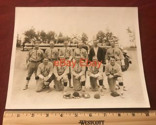 Vintage Black And White Photo Seattle Fire Dept Baseball Team In Uniform