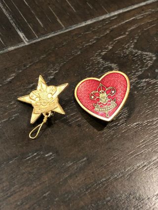 Vintage Boy Scout Be Prepared Badge Lapel Pins Star Scout Parent Life Rank Heart