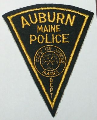 Very Old City Of Auburn Police Dept Maine Me Pd Felt Vintage Patch