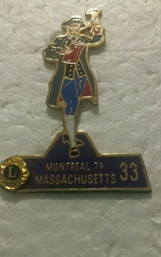 Lions Club Pin 1979 Montreal Massachusetts 33