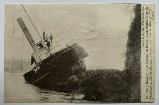 1904 Postcard Ss Beaver First Steamer Pacific Coast British Columbia Shipwreck