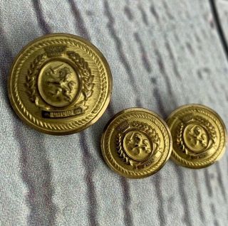 3 Tommy Hilfiger Gold Metal Dome Lion Crest Replacement Blazer Buttons 5/8 " Vtg