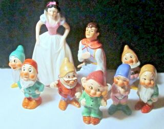 Vintage Disney Goebel Snow White 7 Dwarfs And Prince Figurines 3 Day Nr