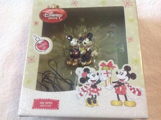 Disney Store Mickey & Minnie Tree Topper Lights Up Christmas Star