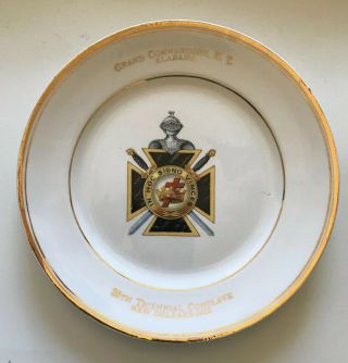 1922 Masonic Knights Templar 35th Grand Commandery Triennial Plate Orleans