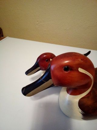 2 Vintage Wooden Duck Decoy Hand Carved And Painted Wood
