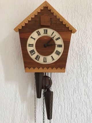 Mayak Majak Vintage 1970`s Ussr Russian Wooden Cuckoo Clock