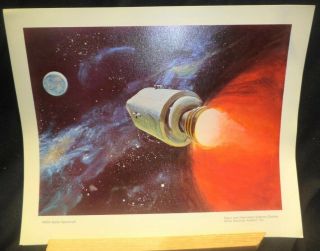 Nasa Apollo Spacecraft Rocket Engine Burn Spaceflight N American Aviation Poster