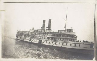 R & O Navigation Co.  Steamer Quebec St.  Lawrence River Qc Canada 1904 - 20s Rppc