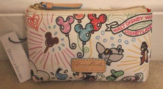 Disney Dooney & Bourke Sketch Cosmetic Bag W Dumbo Perfect Placement Nwt