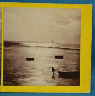 1860s Stereoview Photo View From Ryde Pier Isle Of Wight Ebbtide Instantaneous