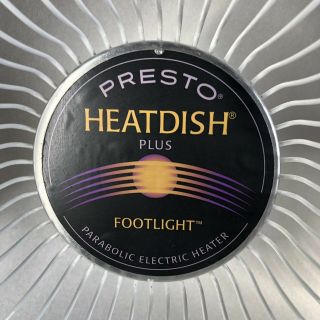 Vintage Presto Heat Dish Plus Footlight Parabolic Electric Heater Mdl 07903 2