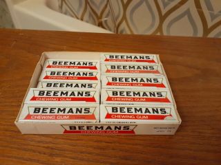 15 Vintage Beemans Chewing Gum Packs W Display Box 1993 Warner Lambert