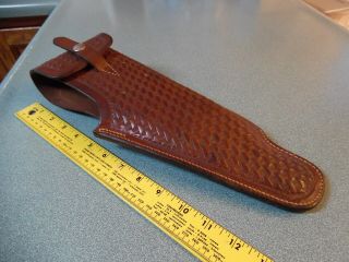 Large S1 Vtg Right Hand Basket Weave Holster Thompson Center Arms W/flap 10 " ?