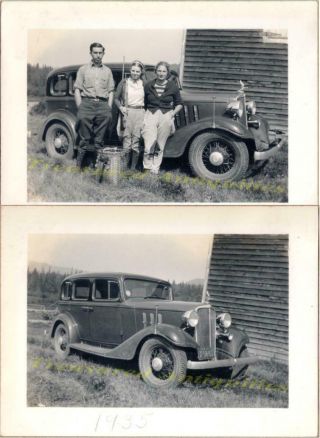 Young Woman W/ Rifle / Shotgun 1933 Chevy Eagle Sedan Ny 1936 License Photos