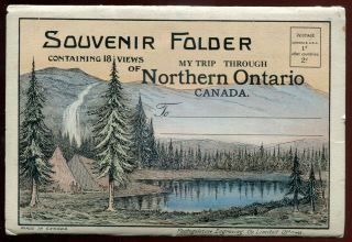 P735 - Northern Ontario 1910s 18 Views Folder.  Kirkland Lake Timmins By Peco