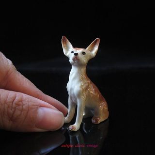 Chihuahua Dog Ceramic Figurine Handmade Collectibles Dollhouse Miniature Gift