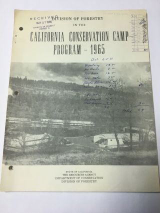 Cdf Fire California Division Of Forestry Conservation Camp Book 1965